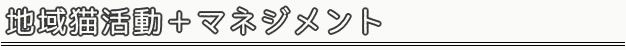 地域猫活動+マネジメント