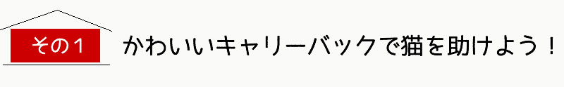 その1.かわいいキャリーバックで猫を助けよう！